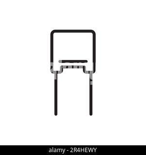 Symbole de la ligne noire en polyester de Capasitor. Pictogramme pour page Web, application mobile, Promo. Illustration de Vecteur