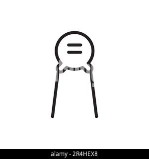 Icône de la ligne noire en céramique de Capasitor. Pictogramme pour page Web, application mobile, Promo. Illustration de Vecteur
