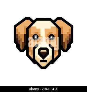 Mignon simple contour chien visage vecteur ligne pour livre de coloriage isolé sur fond blanc Illustration de Vecteur