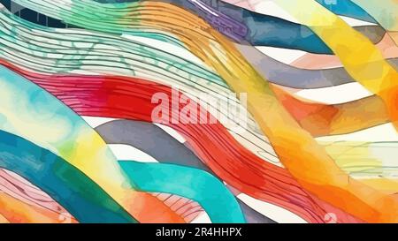 Arrière-plan abstrait peint coloré à rayures vectorielles Illustration de Vecteur