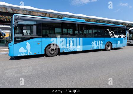 Le bus OV Regio Ijsselmond Iveco Crossway à la gare routière de Zwolle Centraal Banque D'Images