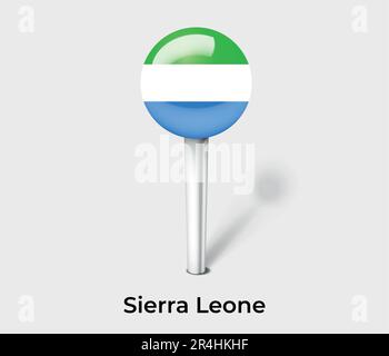 Marqueur de carte à broches du drapeau de la Sierra Leone Illustration de Vecteur