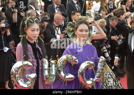 Cannes, France. 27th mai 2023. Les invités assistent à la projection et à la cérémonie de clôture « élémentaire » du tapis rouge lors du festival annuel du film de Cannes 76th au Palais des Festivals, samedi, à 27 mai 2023, à Cannes, en France. Photo de Rocco Spaziani/UPI crédit: UPI/Alay Live News Banque D'Images