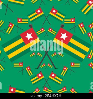 Illustration vectorielle des drapeaux Togo et du fond vert Illustration de Vecteur