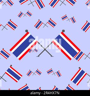 Illustration vectorielle des drapeaux de motif de Thaïlande et de l'arrière-plan en bleu. Illustration de Vecteur