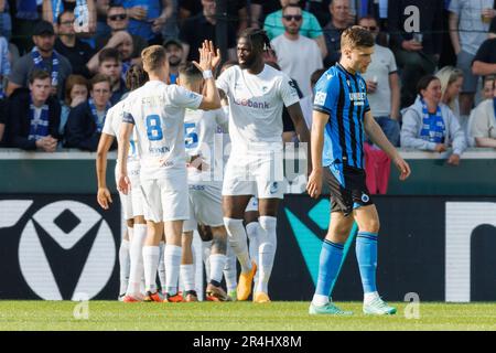 Brugge, Belgique. 28th mai 2023. Bjorn Meijer du Club semble abattu lors d'un match de football entre le Club Brugge et KRC Genk, dimanche 28 mai 2023 à Bruges, le 5 jour des matchs des champions de la première division du championnat belge de la « Jupiler Pro League » 2022-2023. BELGA PHOTO KURT DESPLENTER crédit: Belga News Agency/Alay Live News Banque D'Images