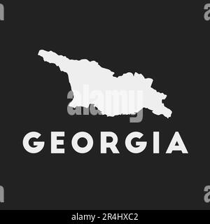 Icône de Géorgie. Carte de pays sur fond sombre. Carte élégante de la Géorgie avec nom du pays. Illustration vectorielle. Illustration de Vecteur