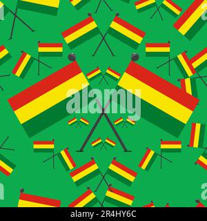 Illustration vectorielle du motif Bolivie drapeaux et fond vert Illustration de Vecteur