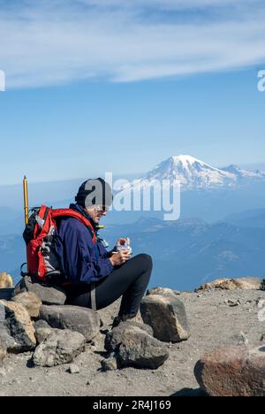 Sur le sommet de Mount Adams, État de Washington. ÉTATS-UNIS Banque D'Images