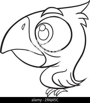 méchant corbeau pour les pages de coloriage de partie hilowen. Halloween coloriage page avec des objets effrayants, dessin à la main mignon Halloween coloriage feuille. Style Doodle. Illustration de Vecteur