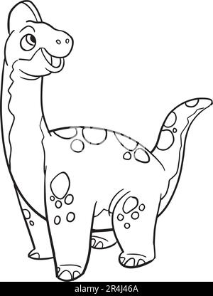 Page de coloriage facile de bébé dinosaure . Vecteur de la feuille d'icônes. Illustration de Vecteur