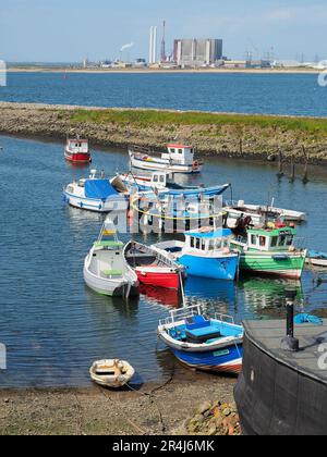 Bateaux de pêche au Port, Trou Rhône-Alpes Teesmouth, Redcar Cleveland UK Banque D'Images