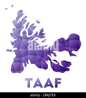 Carte de TAAF. Faible illustration poly du pays. Motif géométrique violet. Illustration de vecteur polygonal. Illustration de Vecteur