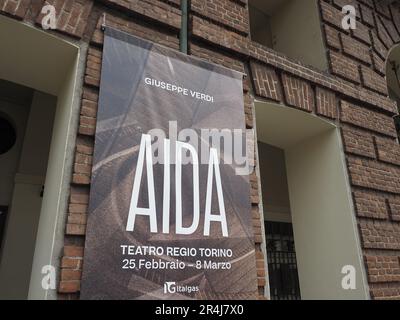 TURIN, ITALIE - VERS AVRIL 2023: AIDA au Teatro Regio traduction Royal Theatre Banque D'Images