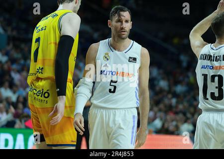 Madrid, Espagne. 28th mai 2023. Rudy Fernández joueur du Real Madrid vu pendant le Real Madrid vs Gran Canaria - Liga Endesa jouer au centre WiZink. victoire du real madrid (95-68). Crédit : SOPA Images Limited/Alamy Live News Banque D'Images