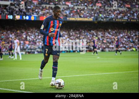 Barcelone, Espagne. 28th mai 2023. Ousmane Dembele (FC Barcelone) lors d'un match de la Liga Santander entre le FC Barcelone et le RCD Mallorca au camp Spotify Nou, à Barcelone, Espagne sur 28 mai 2023. (Photo/Felipe Mondino) crédit: Live Media Publishing Group/Alay Live News Banque D'Images