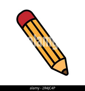 Icône de crayon linéaire pour la conception du papier. Dessin moderne simple et plat. Collection de symboles de contour. Moderne Illustration de Vecteur