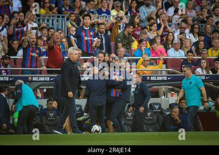 Barcelone, Espagne. 28th mai 2023. Alejandro Balde (FC Barcelone) lors d'un match de la Liga Santander entre le FC Barcelone et le RCD Mallorca au camp Spotify Nou, à Barcelone, Espagne sur 28 mai 2023. (Photo/Felipe Mondino) crédit: Agence de photo indépendante/Alamy Live News Banque D'Images