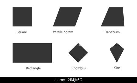 Jeu d'icônes de forme géométrique formelle de qualité différente de parallélogramme carré Illustration de Vecteur