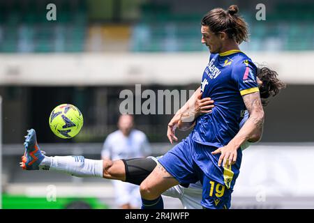Vérone, Italie. 28th mai 2023. Stade Bentegodi, 28.05.23 Milan Djuric (19 Hellas Verona) pendant la série Un match entre Hellas Verona et Empoli FC au stade Bentegodi à Vérone, Italie Soccer (Cristiano Mazzi/SPP) Credit: SPP Sport Press photo. /Alamy Live News Banque D'Images