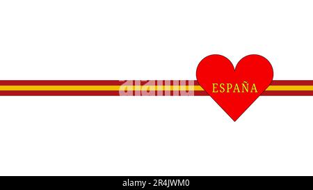 Espagne, graphiques pour exprimer l'amour pour l'Espagne, la langue espagnole et son peuple et sa culture. graphiques et texte sur fond blanc neutre. Banque D'Images