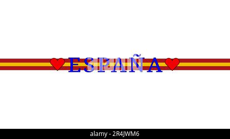 Espagne, graphiques pour exprimer l'amour pour l'Espagne, la langue espagnole et son peuple et sa culture. graphiques et texte sur fond blanc neutre. Banque D'Images