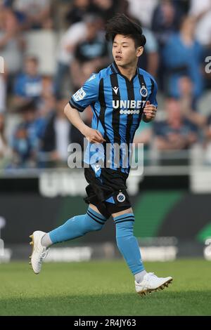 Brugge, Belgique. 28th mai 2023. Shion Homma du Club photographié lors d'un match de football entre le Club Brugge et KRC Genk, dimanche 28 mai 2023 à Bruges, le 5 jour des matchs des Champions de la première division du championnat belge de la Jupiler Pro League 2022-2023. BELGA PHOTO BRUNO FAHY crédit: Belga News Agency/Alay Live News Banque D'Images