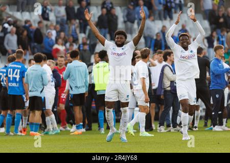Brugge, Belgique. 28th mai 2023. Mark McKenzie, de Genk, célèbre après avoir remporté un match de football entre le Club Brugge et le KRC Genk, dimanche 28 mai 2023 à Bruges, le 5 jour des matchs des champions de la première division du championnat belge de la « Jupiler Pro League » 2022-2023. BELGA PHOTO KURT DESPLENTER crédit: Belga News Agency/Alay Live News Banque D'Images