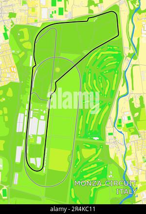 Monza circuit, Italie données d'art d'affiche de carte d'OpenStreetMap Illustration de Vecteur