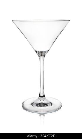 Verre à cocktail vide et propre, isolé sur du blanc Banque D'Images
