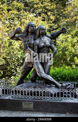 Medellin, Antioquia. Colombie - 26 janvier 2023. La sculpture cacique Nutibara, faite en 1955, est en béton patiné Banque D'Images