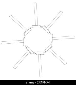 Une ligne continue de marteaux. Concept d'outil de travail vectoriel d'illustration à trait fin. Dessin de contour idées créatives pour l'industrie de la construction. Illustration de Vecteur