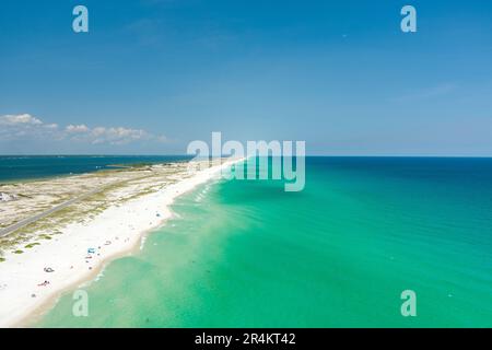 Vue aérienne de la plage d'Opal à Pensacola, Floride Banque D'Images