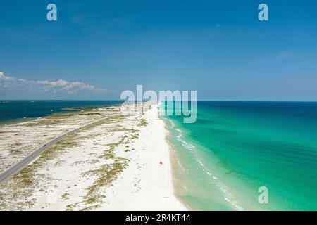 Vue aérienne de la plage d'Opal à Pensacola, Floride Banque D'Images