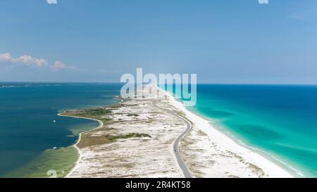 Vue aérienne de la plage d'Opal à Pensacola, Floride Banque D'Images