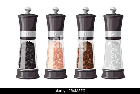 illustration vectorielle ui définit le poivre dans un pot à poivre isolé sur fond blanc Illustration de Vecteur