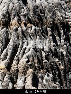 Les feuilles d'érosion ont présenté des textures dans la terre du Dakota du Nord. Banque D'Images