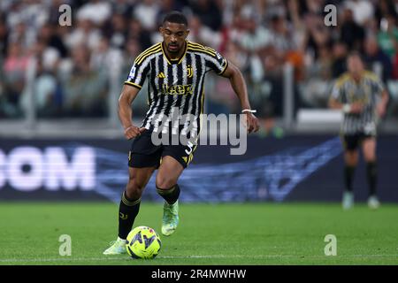 Turin, Italie. 28th mai 2023. Gleison Bremer de Juventus FC en action pendant la série Un match de football entre Juventus FC et AC Milan au stade Allianz sur 28 mai 2023 à Turin, Italie . Credit: Marco Canoniero / Alamy Live News Banque D'Images