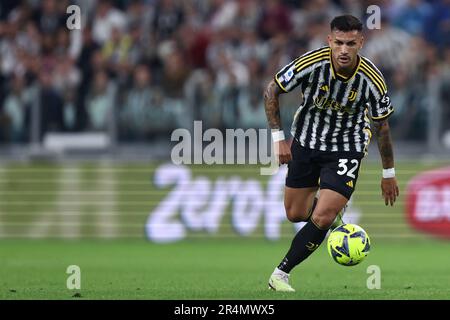 Turin, Italie. 28th mai 2023. Leando Paredes de Juventus FC en action pendant la série Un match de football entre Juventus FC et AC Milan au stade Allianz sur 28 mai 2023 à Turin, Italie . Credit: Marco Canoniero / Alamy Live News Banque D'Images