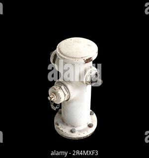 3d illustration de poteaux de feu blancs isolés sur fond noir Banque D'Images