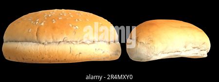 3d illustration de boulangerie isolée sur fond noir Banque D'Images