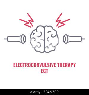 Thérapie électroconvulsive ECT pour le traitement de la dépression sévère Illustration de Vecteur