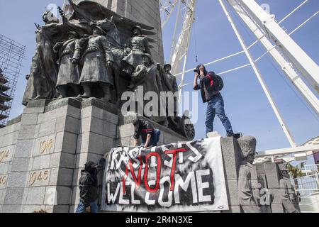 Bruxelles, Belgique. 29th mai 2023. Manifestation de la Coalition contre l'extrême droite et le fascisme, lundi 29 mai 2023, à Bruxelles. BELGA PHOTO NICOLAS MATERLINCK crédit: Belga News Agency/Alay Live News Banque D'Images