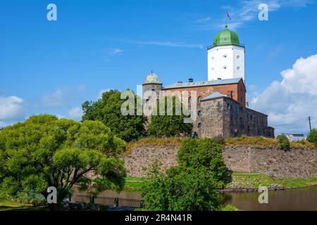 Vyborg, vue sur le vieux château de la rue Severny Val, un lieu touristique intéressant Banque D'Images