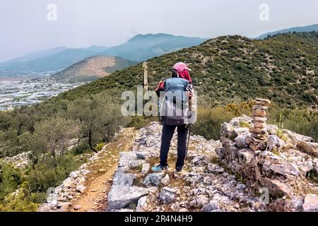 L'ancien aqueduc romain sur la voie lycienne, Delikkemer, Turquie Banque D'Images