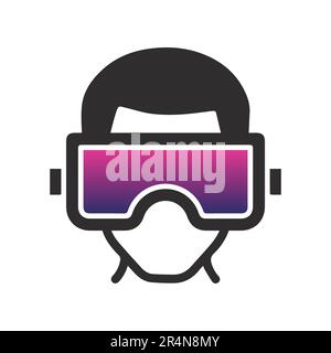 Lunettes de réalité virtuelle logo Design métaverse logotype Illustration de Vecteur