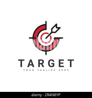 Logo Target droit sur le logo Target Illustration de Vecteur