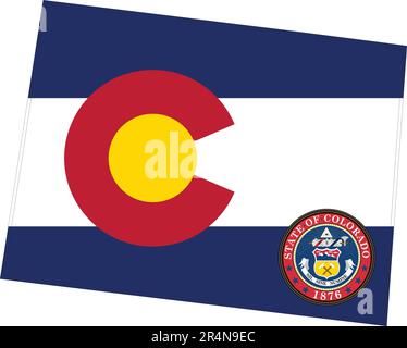 Carte de l'État du Colorado États-Unis Illustration de Vecteur