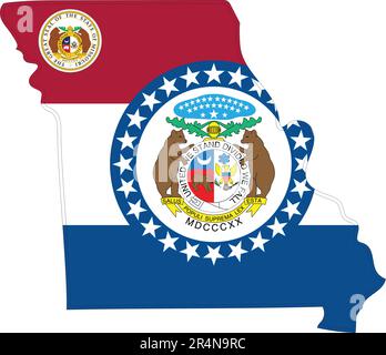 Carte de l'Etat du Missouri Etats-Unis Illustration de Vecteur
