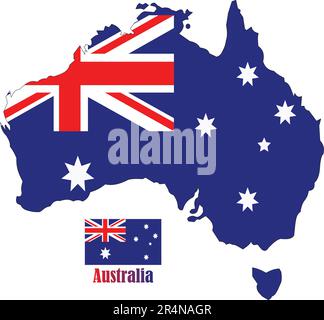 Carte de l'Australie et d'un drapeau Illustration de Vecteur